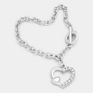 Crystal Heart Charm Bracelet